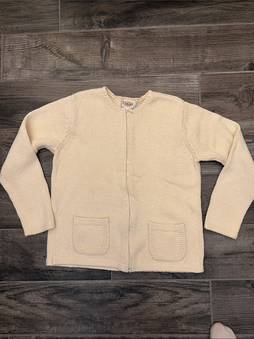 Talbots Cream Knit Half-Zip Petite Sweater